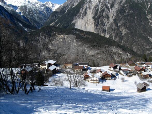 Der letzte Hang oberhalb des Weilers Grist.