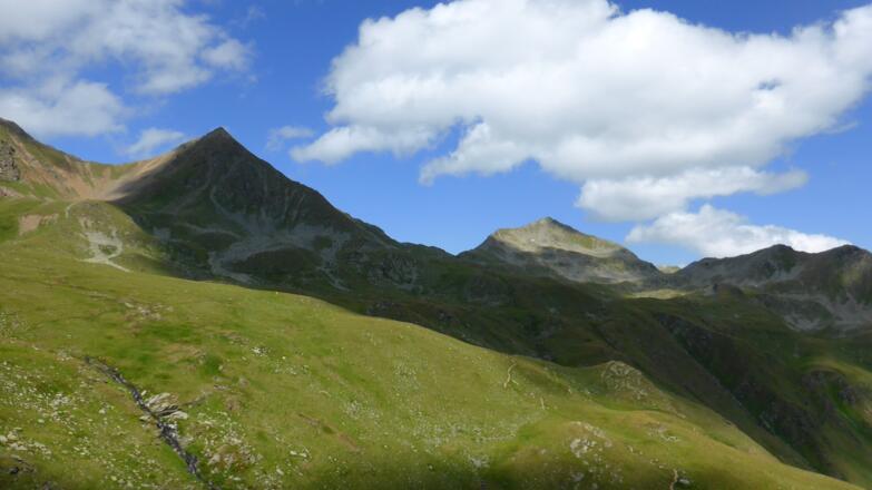 Das Virger Törl  von den Gritzer Seen in der Bildmitte