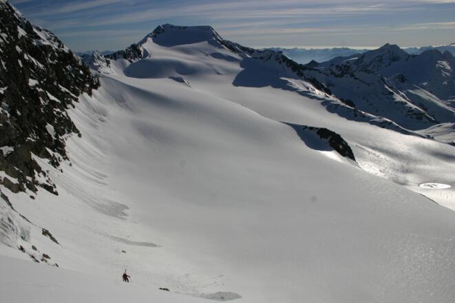 Grandiose Aussicht zum Wilden Freiger und dem Becherhaus