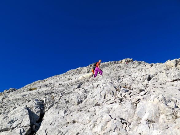 über schottrige Platten zum Gipfel