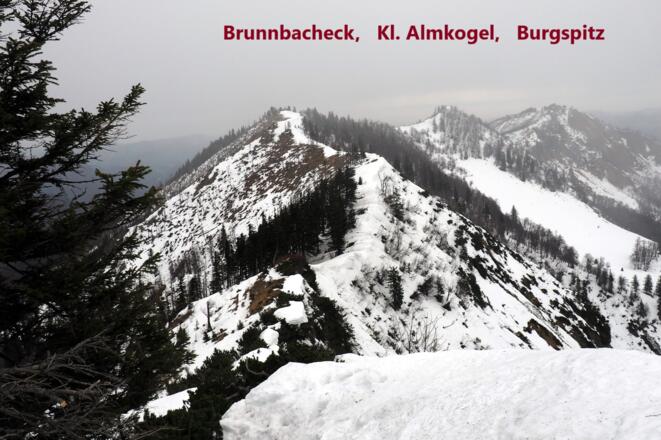 Kammwanderung für den Rückweg, vom Almkogelanstieg gesehen