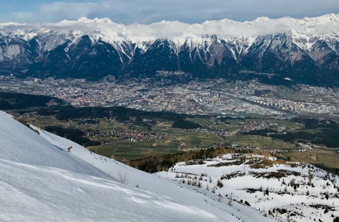 Blick von Boscheben hinab nach Innsbruck
