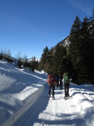 Am Anfang des Abstiegs noch in der Sonne
