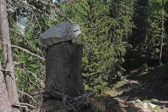 Wie kommt der Stein da hinauf?