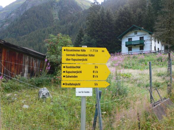 Schild der Tagestour