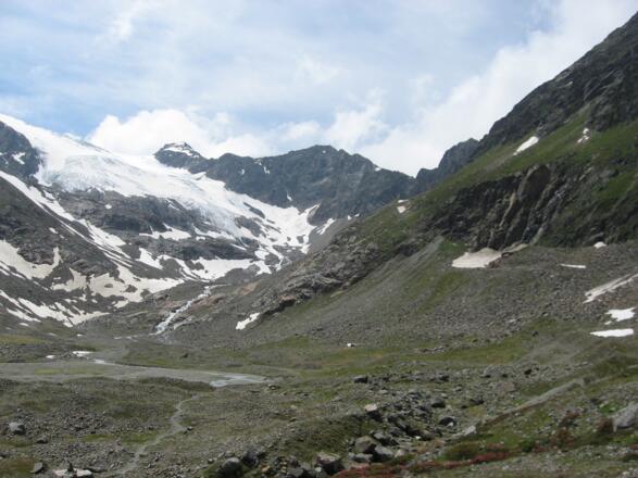 Blick zurück zum Sulzenauferner und unserem Abstiegsweg.