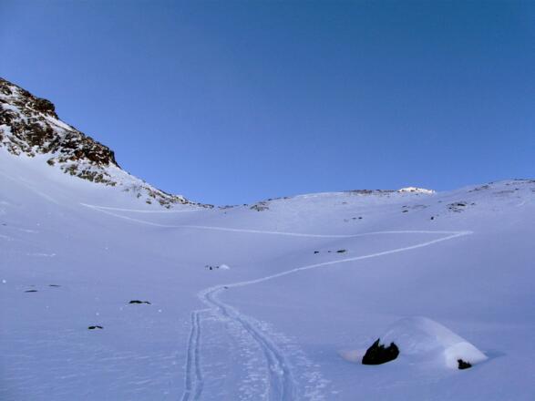Schöne Aufstiegsroute im Bereich Roßkar.