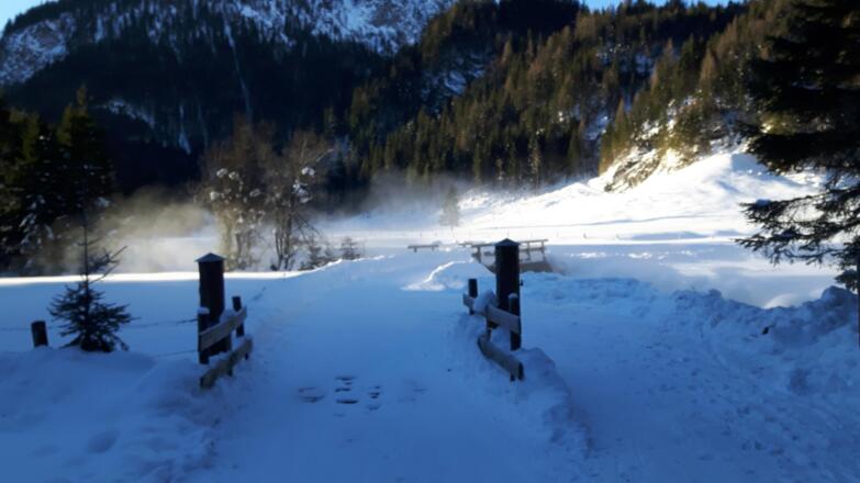 bis man zu dieser Brücke kommt, danach gehts nach links weiter
