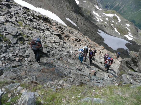 Aufsteig zum Joch vom Lüsenstal.
