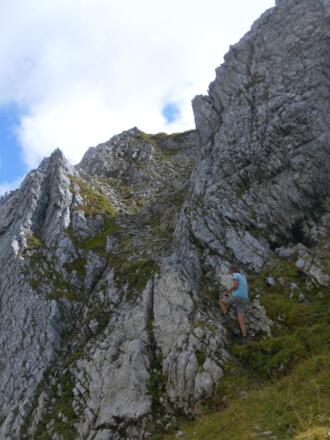 brüchige Rinne zur Seespitze