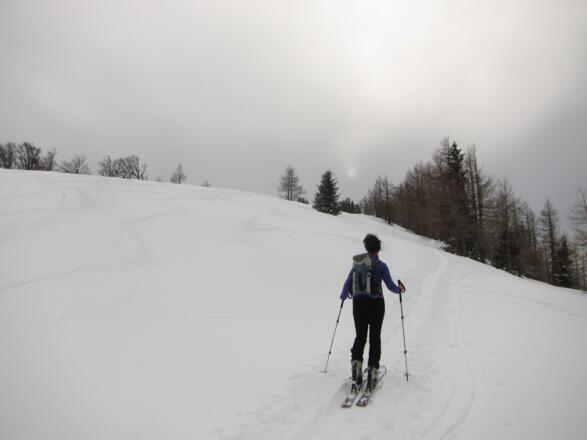 Der Gipfelhang ist ein sanfter Rücken