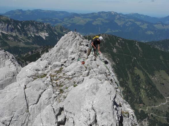 Am Stand oberhalb der 2. Seillänge