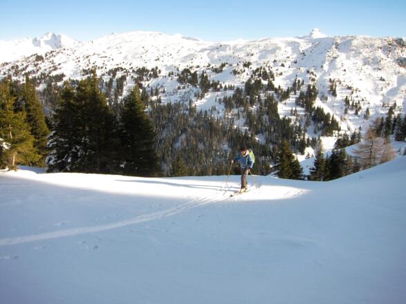 Ein Highlight dieser Tour ist der großartige Blick auf Olperer, Fußstein, Schrammacher und Wolfendorn (rechts)