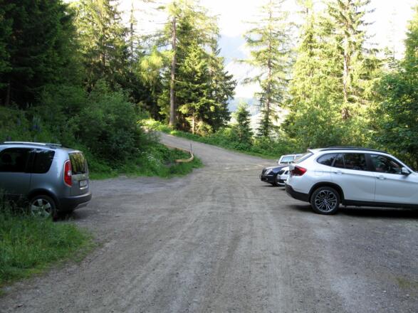 Der Ausgangspunkt. Beim großen Parkplatz oberhalb der Krepperhütte.
