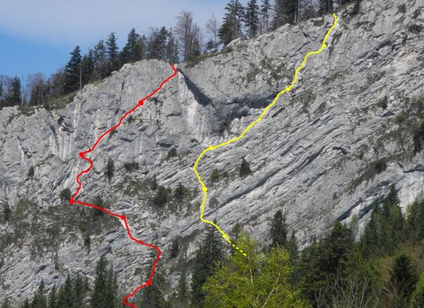 Routenverlauf - gelb:Gelobtes Land  - rot:Atemlos