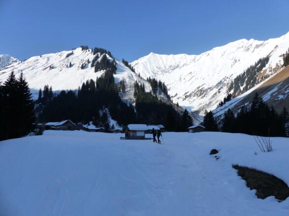 Nach 2 km haben wir die Fallerschein Alm erreicht.