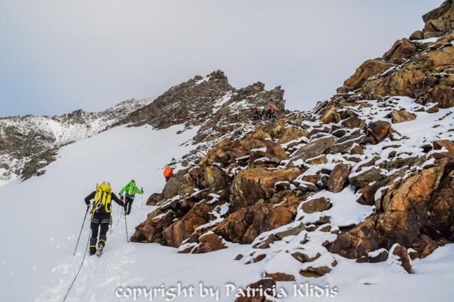 Zustieg zum Grat des Wilden Pfaff`s