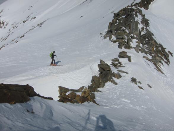 Am Pfaffenjoch wechselt die Spur auf die Nordseite