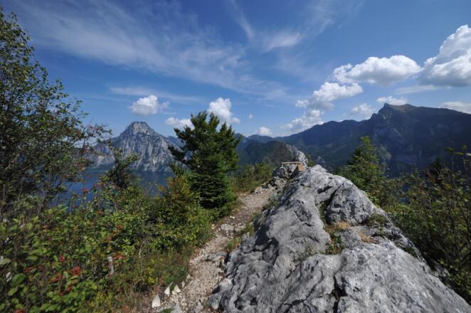 Gipfelpanorama mit Traunstein und Erlakogel