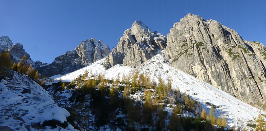 Früher Wintereinbruch in den Lienzer Dolomiten