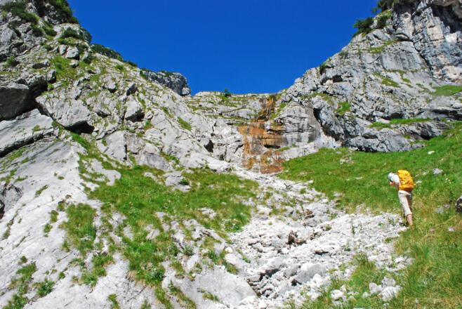 Der „finstere Riegel“ wird im Aufstieg links umgangen