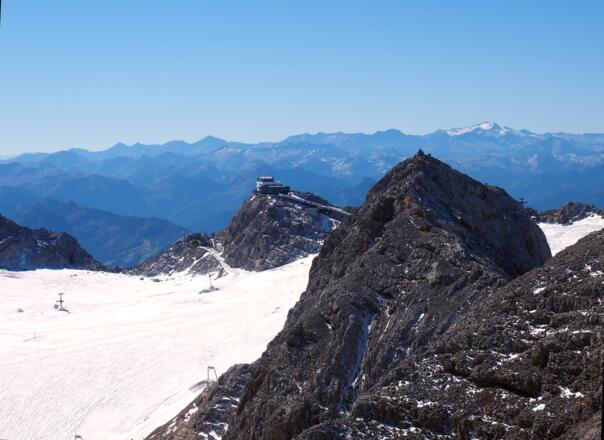 Nied. Gjaidstein, Bergstation und Hochalmspitze am Rückweg