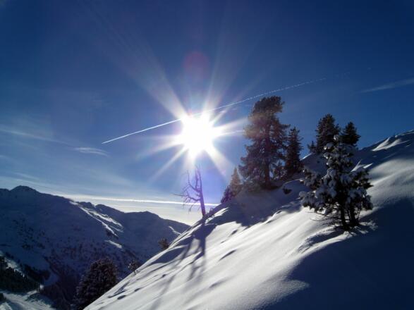Herrliche Winterlandschaft im Aufstieg.