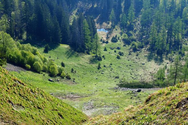 Wegloser Steilabstieg zum Herzerlsee 1260m