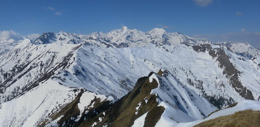 Gipfelblick zum Breitebenkopf und in die Glocknergruppe Nord