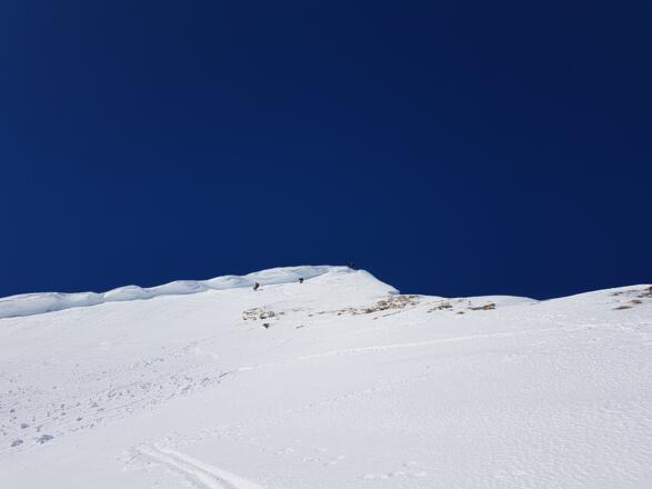 Blick zurück zum Gipfelanstieg