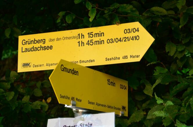 Wegweiser an der ersten Wiese