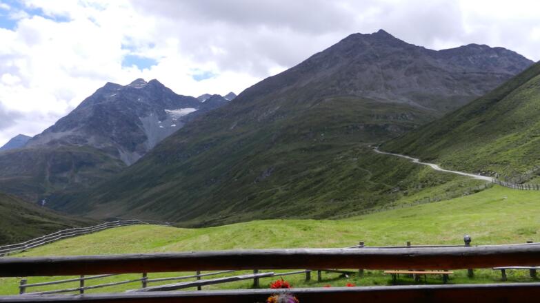 Blick von der Arventalm zur Fleischbachspitze halblinks