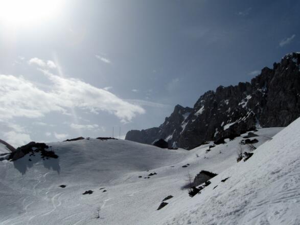 Kurz vor der Lamsenjochhütte