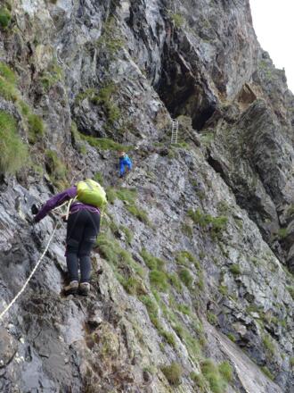 Aufstieg zum Stollen in die Zinkwand