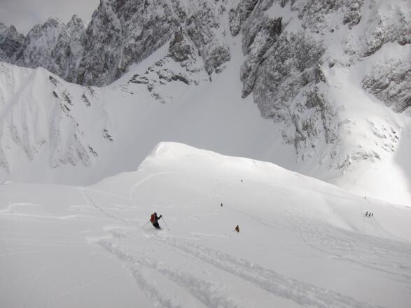 Ideales Skigelände oberhalb des Kromsattels