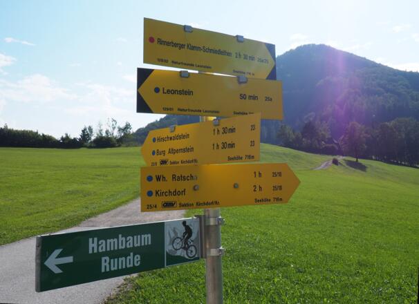 Weggabelung 716m, links WEG 23