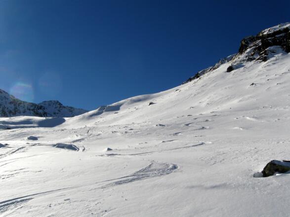 Abfahrt unterhalb der Pforzheimer Hütte.