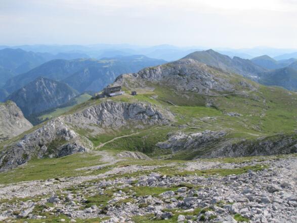 Zum Hochschwabgipfel, Rückblick zum Schiestlhaus (19.07.2012)