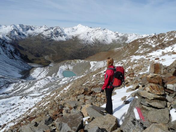 Knapp 1200 Höhenmeter beträgt der Abstieg ins Kaunertal zum Gepatschhaus.