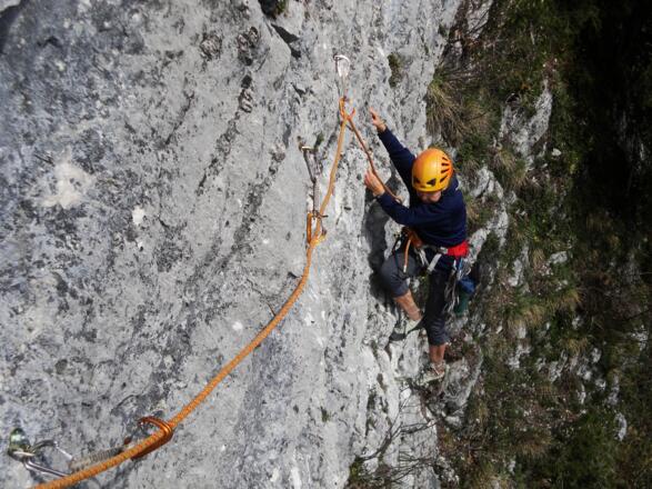 Der Quergang der zweiten Seillänge