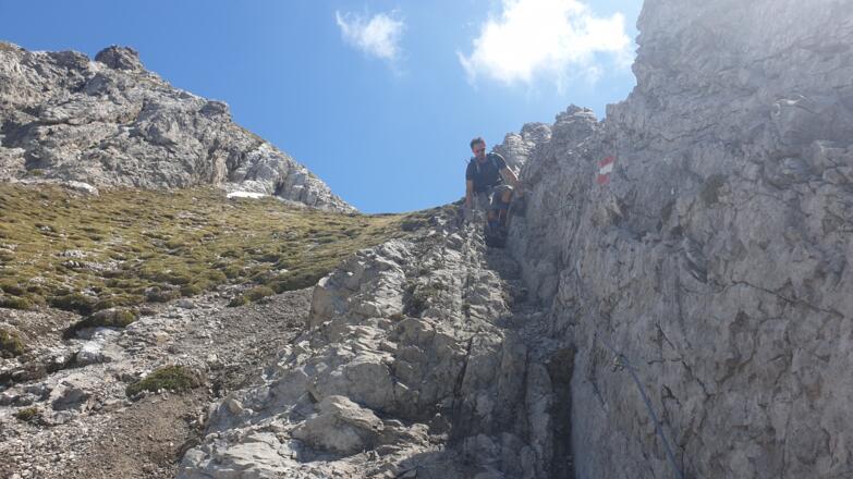 Seilversersicherter direkter Aufstieg