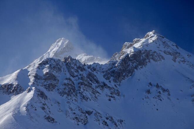 Windfahnen am Gr. Mosermandl (links) &amp; am Kl. Mosermandl (rechts)