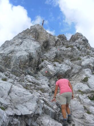 gesicherter Gipfelfels