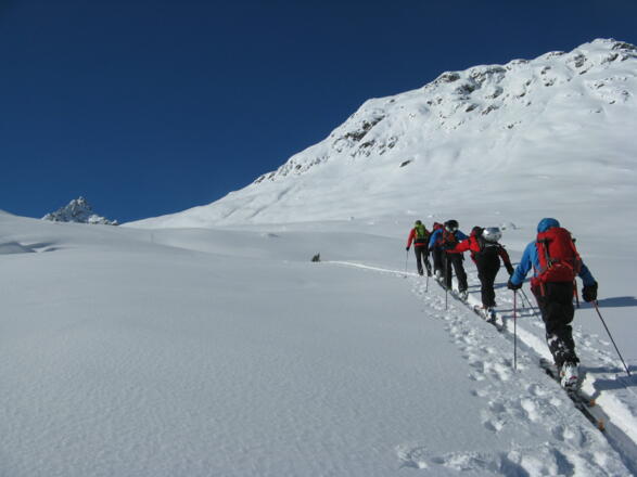 Leicht zieht unsere Spur im Kromertal nach Süden!