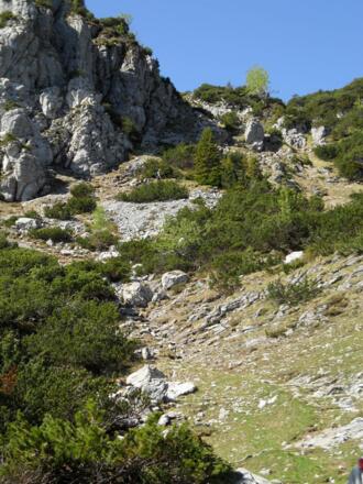 Steiler und felsiger Abschnitt der Tour.