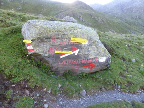 Wegweiser im Gleirschtal