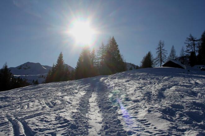 Weiterweg vor der Hütte