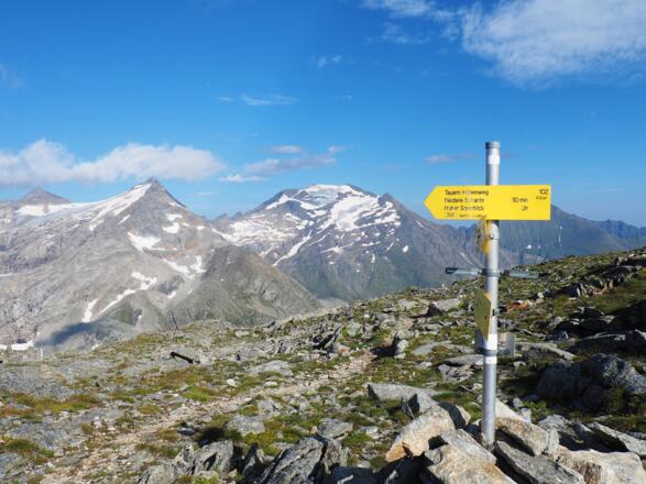 Niedere Scharte 2695m mit Sonnblick+Hocharn