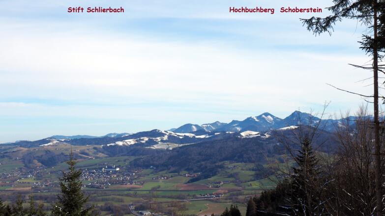 Blick zum Stift Schlierbach vom Inzersberg