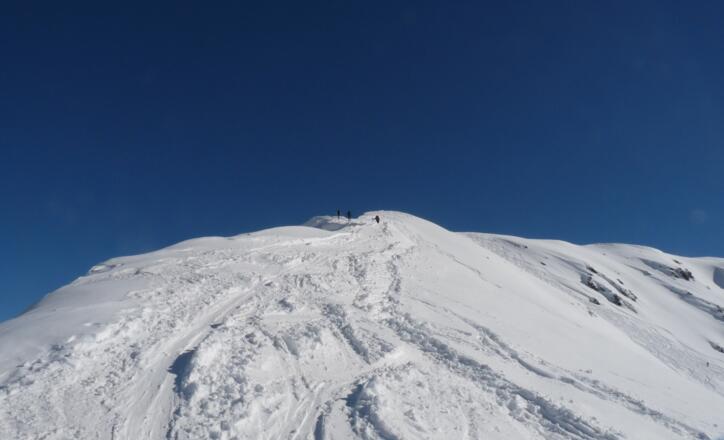 Vom Heimwaldjöchl folgen wir dem breiten Rücken zum Gipfel.
